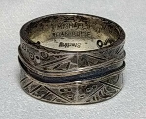 Michael Roanhorse Ring マイケルローアンホース リング 19号程度 used インディアンジュエリー スターリングシルバー