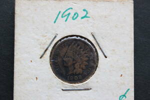 アメリカ　古銭　インディアンヘッド　１セント　１９０２年　コイン　ONE CENT 
