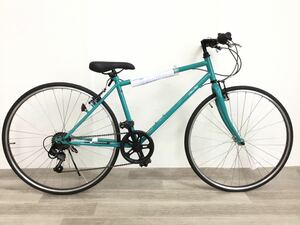 700C 6段ギア クロスバイク 自転車 (824) ターコイズブルー 車体番号不明 未使用品■
