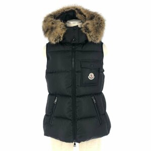 【新品同様】【美品】モンクレール MONCLER BAIRON ダウンベスト ダウンジレ フード付き サイズ1 ブラック