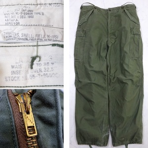 50s VINTAGE US ARMY A.S.T.A.P.A M-51 FIELD CARGO PANTS OLIVE GREEN 52年-53年 米軍 M-51 フィールドパンツ Lサイズ(ウエスト100cm)