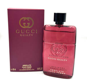 ★グッチ香水・ギルティ アブソリュート プールフェム オードパルファム Guilty Absolute Pour Femme EDP 90ml Spray 展示USED 残量約99%