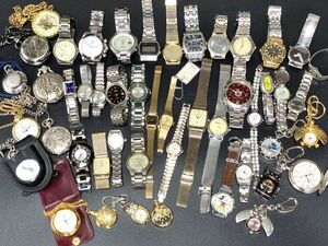 【ジャンク】　腕時計・懐中時計　大量まとめ　　概ね2.5ｋｇ　SEIKO/シチズン/CASIO/ワンピース/キティちゃん　など　O0505F
