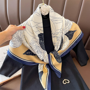 【FM-02】新品 レディース 正方形90cm ストールフェイクウール ショール　おしゃれ 飾り 日焼け 冷房対策スカーフ