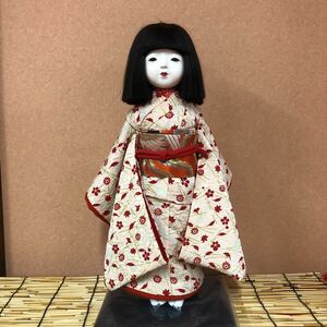 久楽朋　市松人形 日本人形 女の子　34cm 白