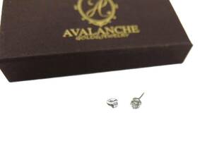 AVALANCHE 定価32000円 ダイヤモンド 18Kホワイトゴールド ピアス 4mm 0.2カラット メンズ ピアス ピアス ソリティア アバランチ