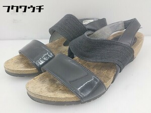 ◇ DIANA WELL FIT ダイアナ ストラップ ウェッジソール サンダル M ブラック * 1002798550278