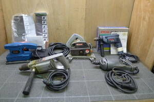 KK374 電動工具 5点 [Makita ミゾキリ 3003A][日立工機 ドリル BUW-SH2, LUh3][RYOBI 振動ドリル PD-12V], 他 まとめてセット 動確済 /140