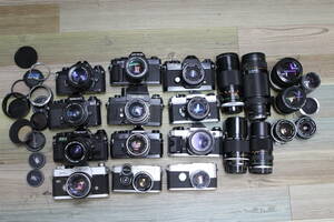 ７　一眼レフフィルムカメラ　まとめ　nikon 100mm F2.8 50mm F1.8 ai-s Canon AE-1P Olympus pen f om-1 minolta x-1 X-7 ftb 13.5cm F3.5