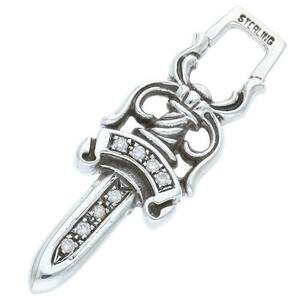 クロムハーツ Chrome Hearts #10DAGGER P/D/#10ダガーペンダント サイズ:#10 アフターPAVEダイヤ/シルバーネックレストップ 中古 OS06