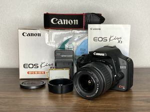 Y347【元箱・説明書・付属品付き】 キャノン Canon EOS Kiss X3 レンズセットデジタル一眼レフカメラ 