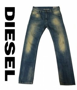 DIESEL ディーゼル KRAYVER WASH0822C　REGULAR SLIM-CARROT　ダメージ加工 デニムパンツ ジーンズ　イタリア製 W28 メンズ