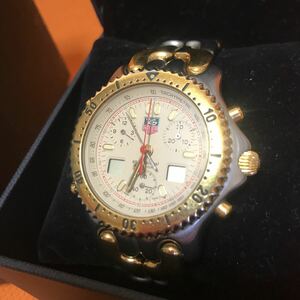 ☆激レア!TAGHEUER タグホイヤー/プロフェッショナル/セル/クオーツ/腕時計/希少/セナモデル/クロノグラフ/コンビ/CG1123-0 電池切れです。