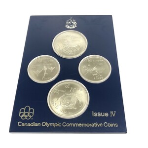 【記念コイン 4枚セット 】1976年 モントリオール オリンピック 10ドル×2 5ドル×2 銀貨 専用ケース付 五輪 シルバー カナダ 現状 M758