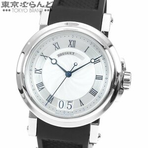 101717162 ブレゲ Breguet マリーン2 ラージデイト G5817ST125V8 シルバー SS ラバー 箱・保証書付き 腕時計 メンズ 自動巻