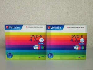 未使用品 Verbatim バーベイタム (三菱ケミカルメディア) データ用DVD-R 5mmケース入 4.7GB 10枚パック×2個 計20枚 DHR47JP10V1 送料無料