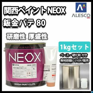 関西ペイント NEOX 鈑金 パテ 80 1kgセット/遅乾 厚盛20mm 板金/補修 Z25