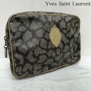 イヴサンローラン クラッチバッグ YSL ロゴ クラッチバッグ、パーティバッグ - グレージュ / グレージュ