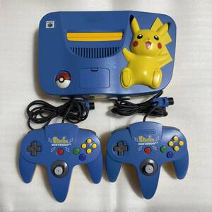 N64 ニンテンドー64 ピカチュウ 本体 ブルー&イエロー コントローラ2台 ニンテンドウ64 NINTENDO64