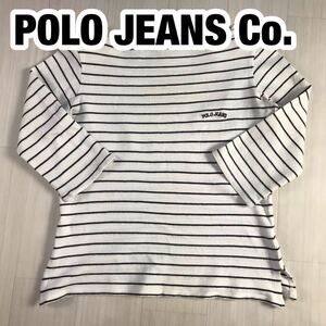 POLO JEANS Co. RL ポロジーンズ ラルフローレン Tシャツ レディースサイズ S ホワイト ボーダー