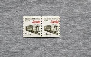 USA172　アメリカ　輸送機関　乗り物　1920年代の鉄道郵便車　21　Presorted first class コイル切手　手1枚