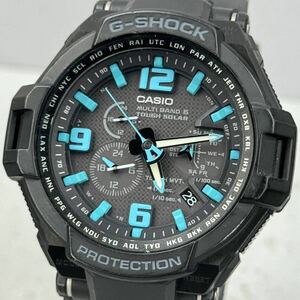 極美品 G-SHOCK GW-4000A-1A2JF スカイコックピット タフソーラー 電波受信 電波ソーラー マルチバンド6 ブラック ブルーインデックス