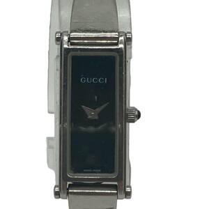 GUCCI グッチ スクエア バングルウォッチ 黒文字盤 SS 腕時計 シルバーカラー 1500L