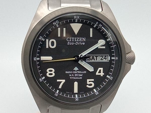 CITIZEN PROMASTER 電波ソーラー 腕時計 PMD56-2952／LAND ベルト約19.5cm 黒文字盤 アナログ