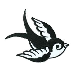 アイロンワッペン つばめ 鳥 とり ツバメ 燕 デザイン ワッペン 簡単貼り付け アップリケ 刺繍 裁縫