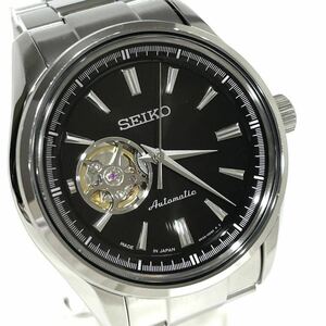 美品 SEIKO セイコー プレサージュ SARY053 4R38-00S0 シースルーバック スクリューバック 自動巻き ステンレス ブラック文字盤 送料無料