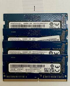 1 - メモリ RAMAXEL 計32GB (8GB x4枚) SO-DIMM DDR4 PC4-3200 ジャンク扱い