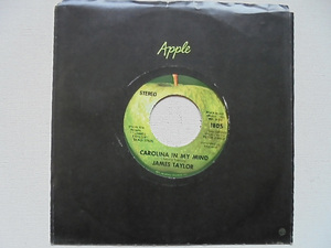 Appleシングルレコード JAMES TAYLOR『 CAROLINA IN MY MIND 』US盤 Apple 1805 美品