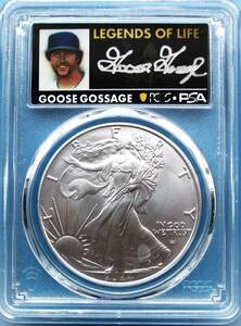 ★★ 最高鑑定 シルバーイーグル 2024年 MLBレジェンド Goose Gossage 直筆サイン １$ .999銀貨 PCGS MS70 First Strike ★★