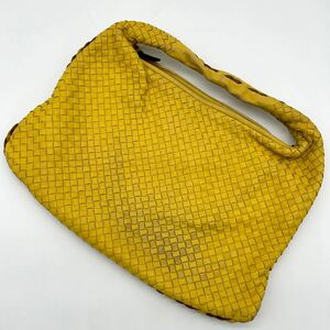 1円〜【稀少色】BOTTEGA VENETA ボッテガヴェネタ ホーボー トートバッグ ショルダーバッグ イントレチャート レザー イエロー 黄色