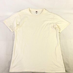 FRUIT & LOOM メンズ 半袖 無地 コットン Tシャツ 生成り XL 美品 送料185円