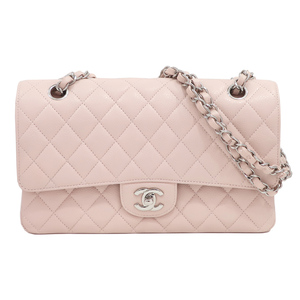 【栄】シャネル CHANEL バッグ マトラッセ25 A01112 ココマーク Wフラップ キャビアスキン PK/SV 女性 19番 保証書 袋