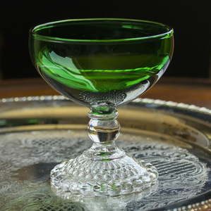 美品！ ファイヤーキング フォレストグリーン バブル シャンパン カクテル グラス 酒 アンティーク ビンテージ
