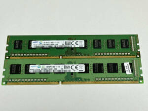 【BIOS動作品　保証付】SAMSUNG 1RX8 PC3-12800U 4GB 2枚組 DDR3 デスクトップ用 メモリ 11-13-A1