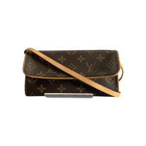 〇〇 LOUIS VUITTON ルイヴィトン モノグラム ポシェット ツインGM ショルダーバッグ M51852 ブラウン やや傷や汚れあり