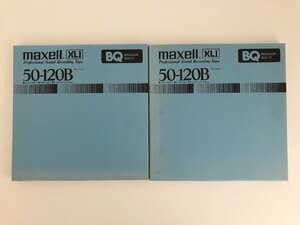 オープンリールテープ 10号 MAXELL 50-120B XLⅠ BQ メタルリール MR-10 元箱付き 2本セット 使用済み 現状品 (501-4)