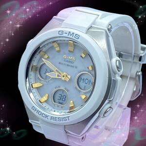 《訳あり　稼働品》　カシオ　CASIO　BABY-G　G-MS　レディース腕時計　防水　シルバー系文字盤　ソーラー電波　MSG-W100