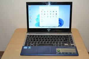 ◇格安！acer Aspire 3830T 青 Ａ4サイズ　薄型/軽量ノートパソコン #14　Win11　新規インストール-//認証済み！　ACアダプタ付属!! 