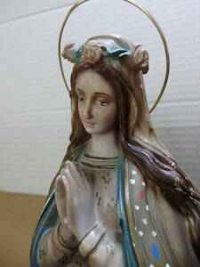 聖母像　高さ45センチ／アンティーク ヴィンテージ キリスト教 聖母 マリア イエスキリスト カトリック 聖書 聖人 福音書
