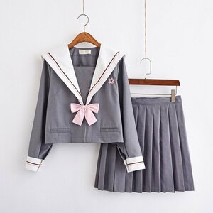 L セーラー服 女子制服 学生服 女子高校生 コスチューム JK制服 可愛い 刺繍 コスプレ 学園祭 文化祭 仮装 本格制服