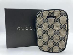 240415400004 GUCCI グッチ シガレットケース ポーチ ミニポーチ 小物入れ タバコケース GGキャンバス 箱付き 美品 中古