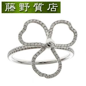 （美品）ティファニー TIFFANY ペーパーフラワー オープン フラワー ダイヤリング 指輪 Pt950 ×ダイヤモンド 約14号 9008
