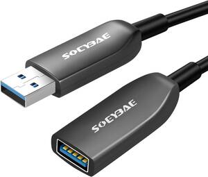 5M SOEYBAE USB 延長ケーブル 5M, USB 3.0 光ファイバー ケーブル 5Gbps高速データ転送 USB3.0