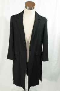 【Used】ALLSAINTS オールセインツ ポルトガル製 レーヨン×ポリ スーパーロング チェスターコート スプリングコート 黒 36 S ■ET22A0128