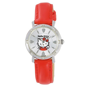 シチズン 腕時計 ハローキティ 防水 革ベルト 日本製 0003N003 シルバー/レッド 4966006058192/送料無料メール便 ポイント消化