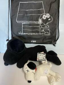 ユニクロ スヌーピー カウズ ぬいぐるみ M・Sサイズ ナップザック セット タグ付き UNIQLO KAWS SNOOPY